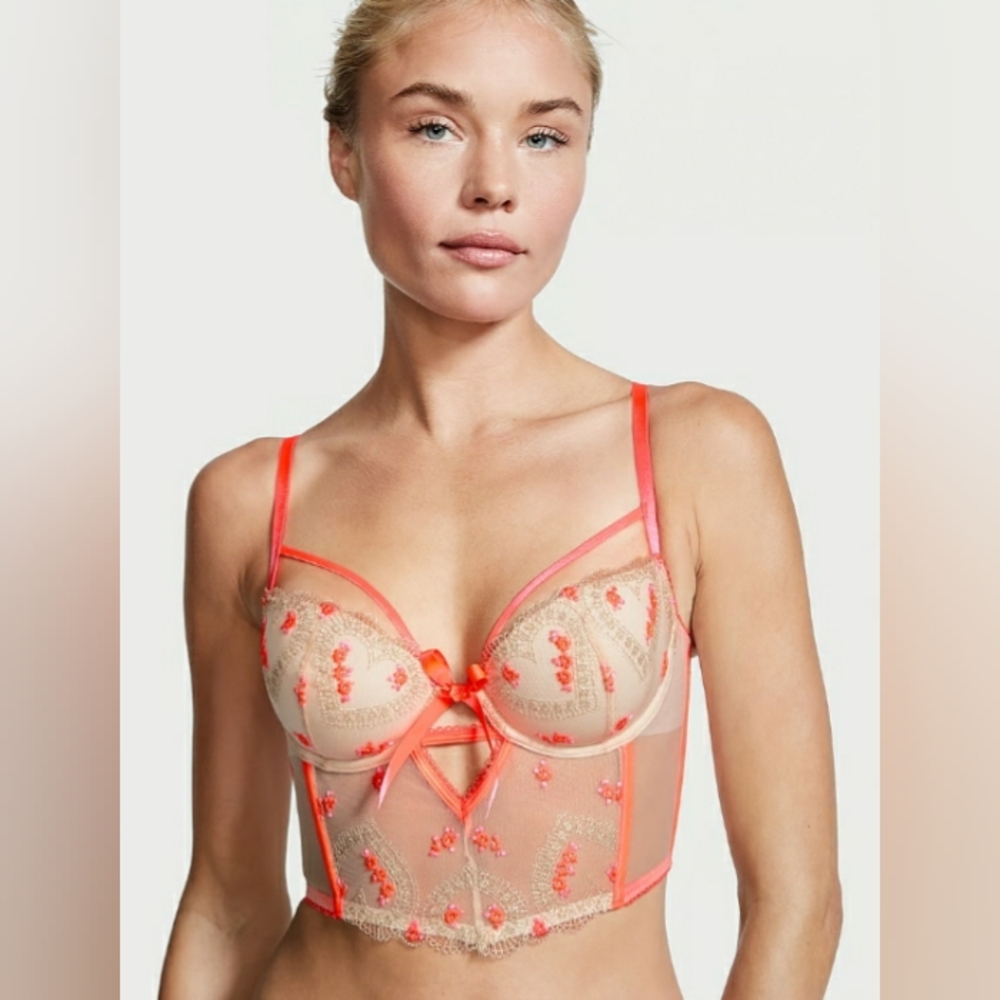 VS Embroidered Hearts Bustier 34B